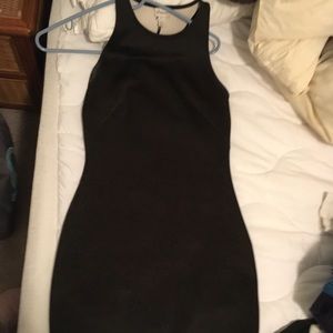 Leopard print black dress